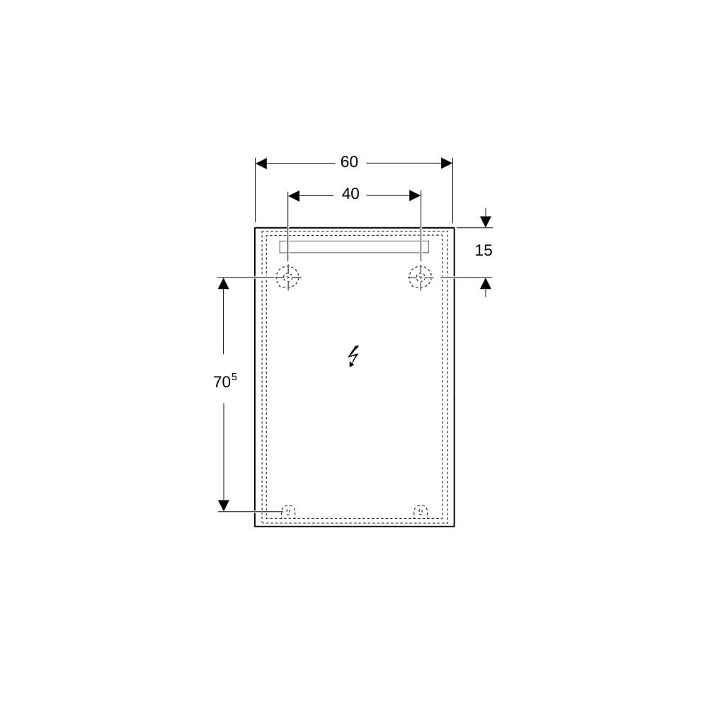 Geberit Option Basic Square Lichtspiegel Beleuchtung oben, 60x90x3cm, Aluminium elox... GEBERIT-502812001 4025410060259 (Abb. 5)
