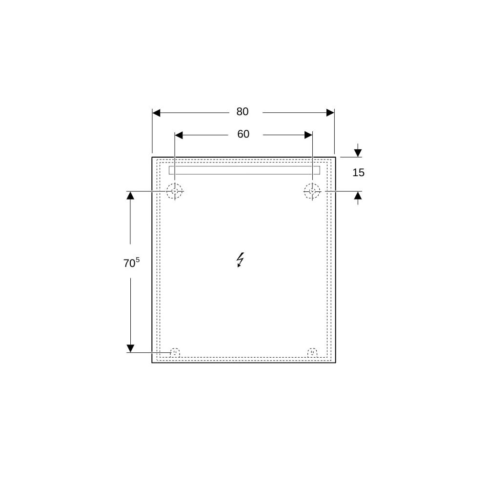 Geberit Option Basic Square Lichtspiegel Beleuchtung oben, 80x90x3cm, Aluminium elox... GEBERIT-502813001 4025410060266 (Abb. 5)