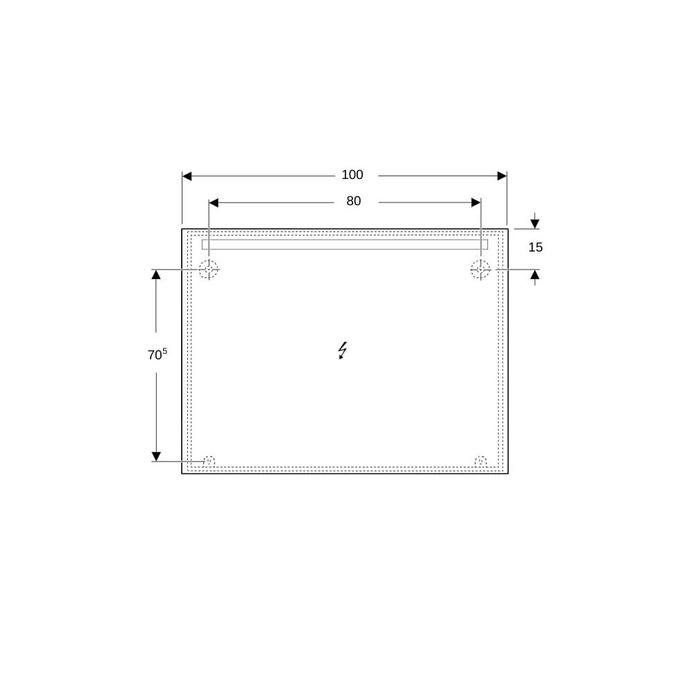 Geberit Option Basic Square Lichtspiegel Beleuchtung oben, 120x90x3cm, Aluminium elo... GEBERIT-502815001 4025410060280 (Abb. 5)