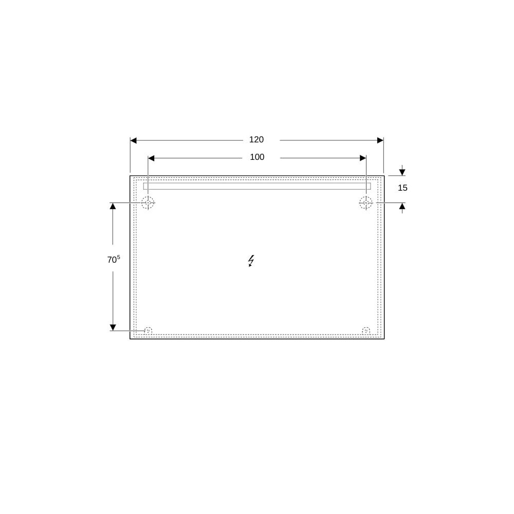 Geberit Option Basic Square Lichtspiegel Beleuchtung oben, 140x90x3cm, Aluminium elo... GEBERIT-502816001 4025410060297 (Abb. 5)