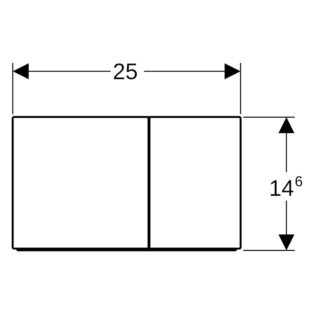 Geberit Drückerplatte Sigma70, 2-Mengen-Spülung Square Breite 25cm, Glas, Schwarz... GEBERIT-115622SJ1 4025410762092 (Abb. 8)