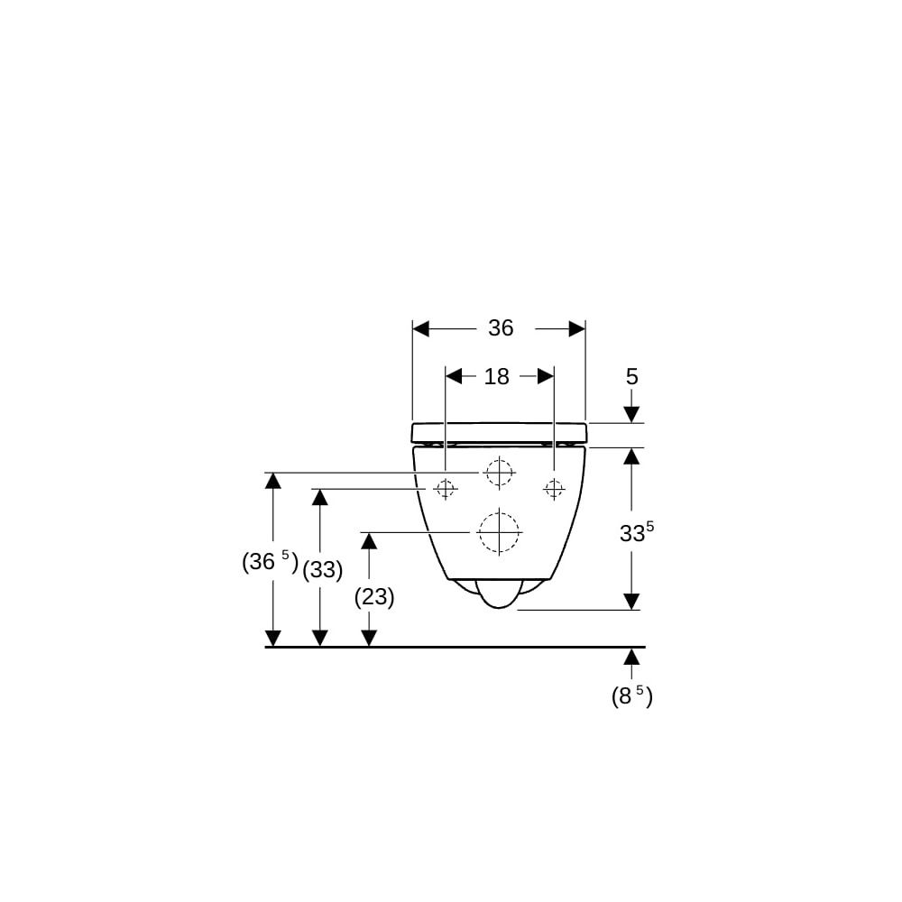 Geberit Acanto Wand-WC-Set Tiefspüler geschl. Keramikdesign TurboFlush Weiß, WC-Sitz... GEBERIT-502774008 4025410066855 (Abb. 5)