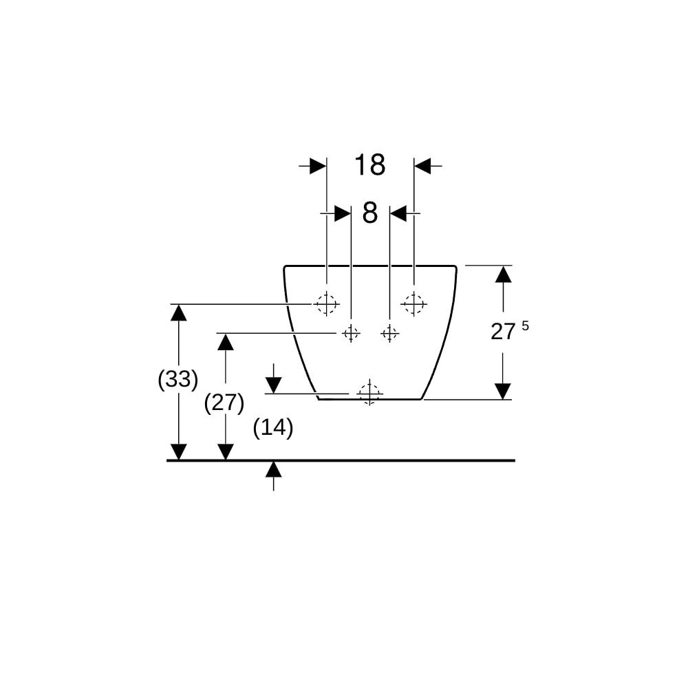 Geberit Acanto Wandbidet, geschlossenes Keramikdesign mit Überlauf, 53cm, Weiß, Kera... GEBERIT-502825008 4025410071705 (Abb. 5)