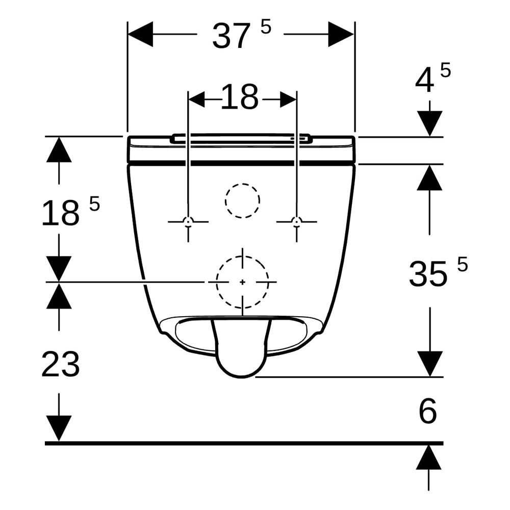Geberit Dusch-WC AquaClean Sela Square, Wandhängend, Spülrandlos, KeraTect, 57x37,5x... GEBERIT-146250211 4025410103079 (Abb. 8)