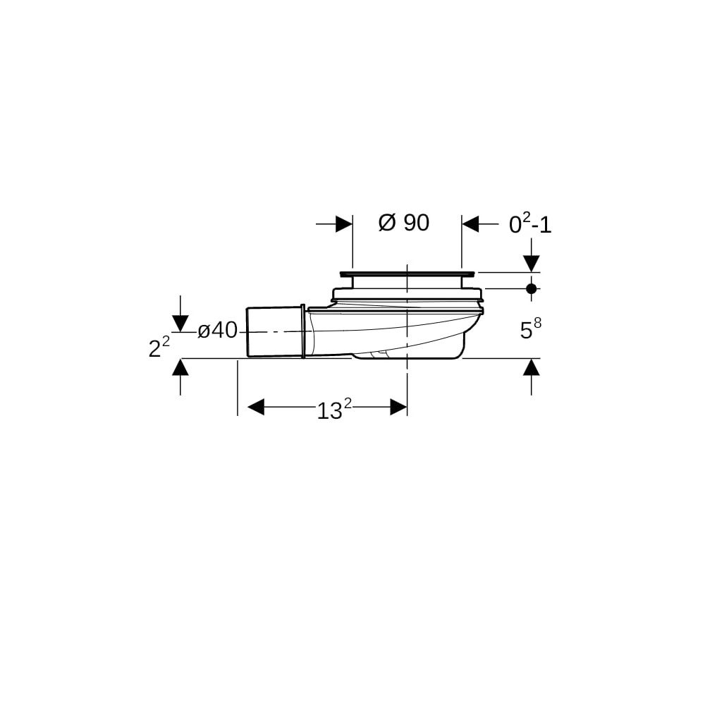 Geberit Duschwannenablauf, Ablaufkappe Sperrwasserhöhe 30mm Abgang aus PP d 40mm Hoc... GEBERIT-150582211 4025416633846 (Abb. 9)