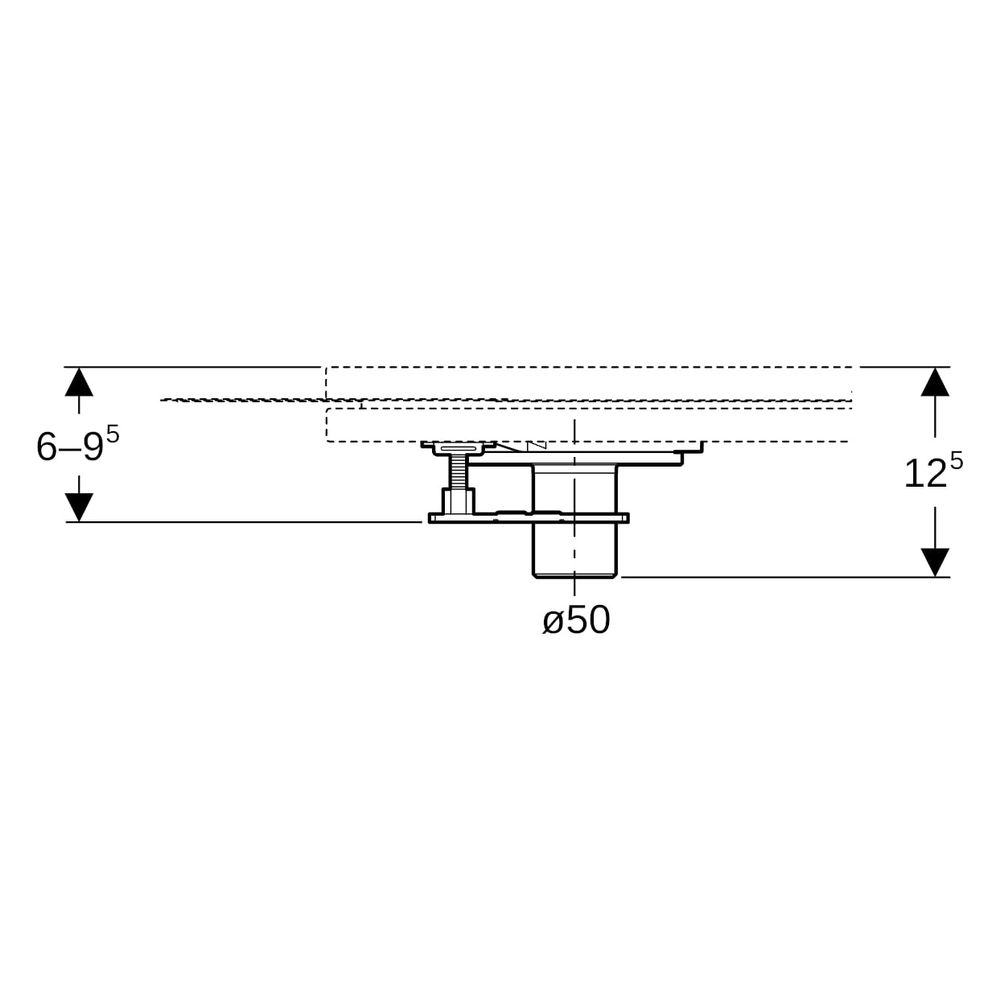 Geberit Ablaufanschluss mit 4 Füßen, für Setaplano Duschfläche, stockwerksdurchdring... GEBERIT-154030001 4025416657903 (Abb. 7)
