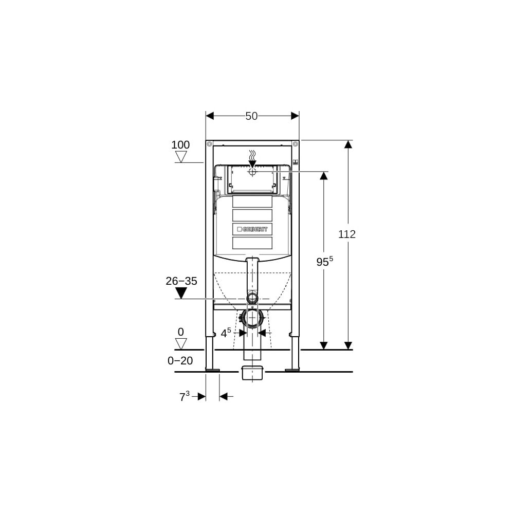 Geberit Duofix Element für Kinder-, Kleinkinder-Stand-WC, 112cm, für Trockenbau, mit... GEBERIT-111915005 4025416536093 (Abb. 7)
