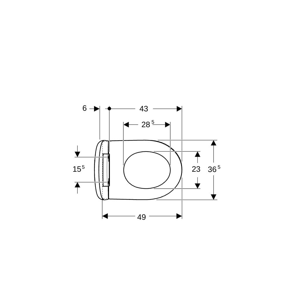 Geberit iCon Set Wand-WC Tiefspüler, verkürzte Ausladung, geschlossene Form, Rimfree... GEBERIT-500814001 4025410717917 (Abb. 7)