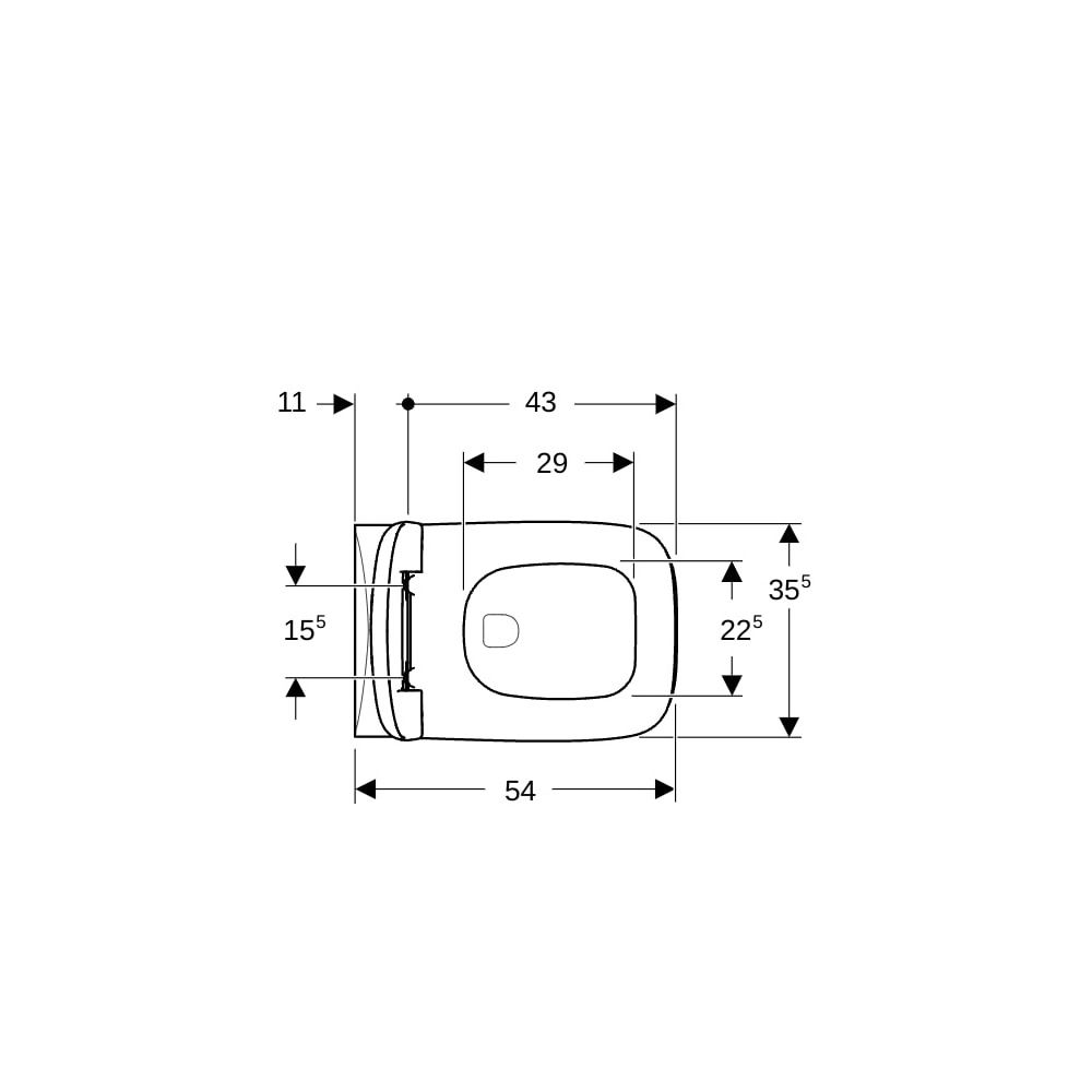 Geberit Renova Plan Set Wand-WC Tiefspüler, Rimfree, mit WC-Sitz Tiefe 54cm, Weiß... GEBERIT-500817001 4025410717948 (Abb. 7)