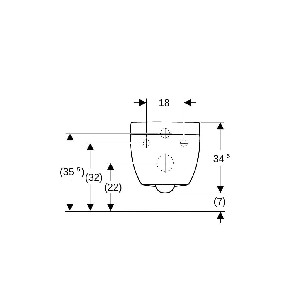 Geberit Bambini Wand-WC, für Kinder, Tiefspüler Rimfree, Höhe 35cm, Weiß, KeraTect... GEBERIT-502959008 4025410101440 (Abb. 5)