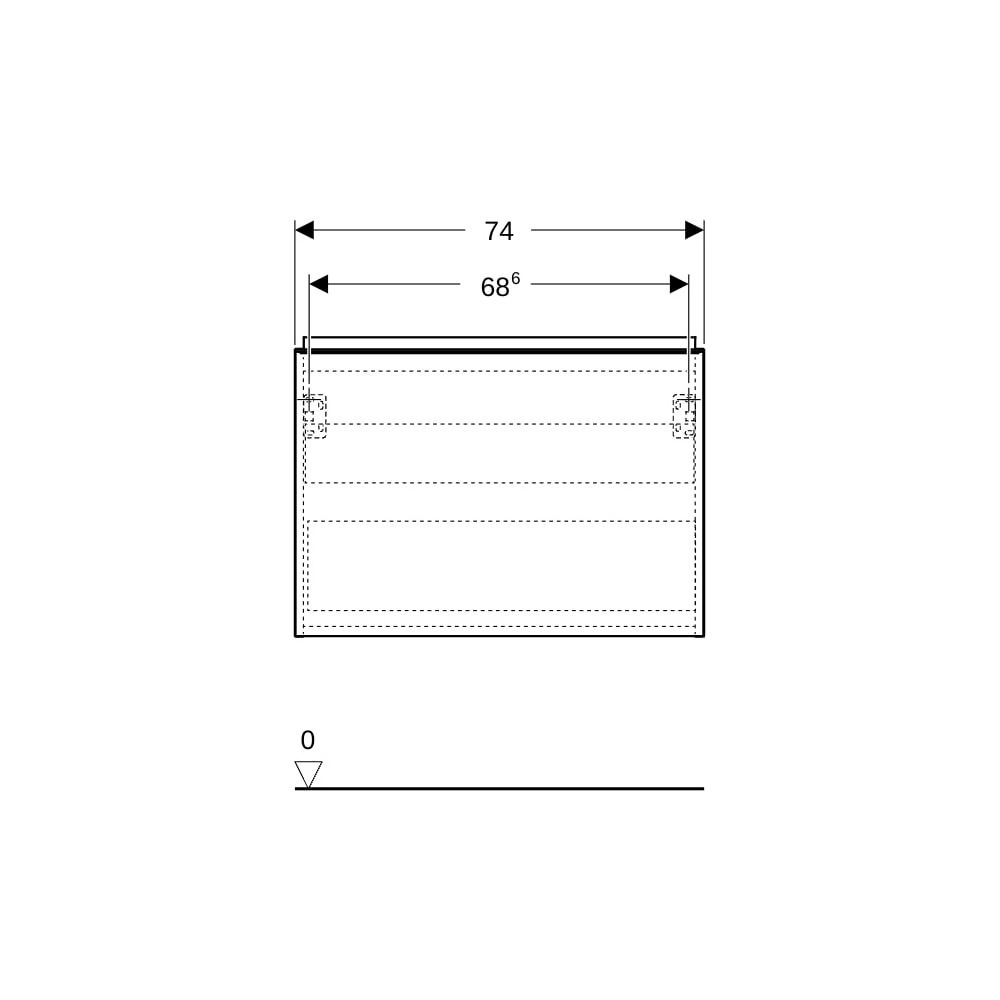 Geberit Acanto Unterschrank für Waschtisch, 1 Schublade/Innenschublade WT 75cm, Weiß... GEBERIT-503004013 4025410126559 (Abb. 5)