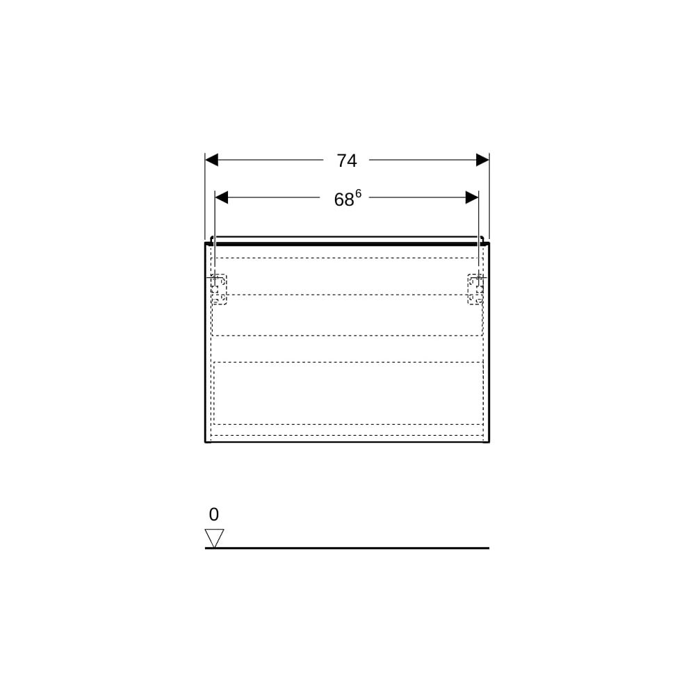 Geberit Acanto Unterschrank für WT 1 Schublade/Innenschublade verkürzte Ausl. WT 75c... GEBERIT-503009JH1 4025410143556 (Abb. 5)