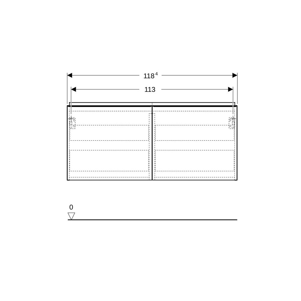 Geberit Acanto Unterschrank für Doppelwaschtisch 2 Schubl./Innenschubladen WT 120cm ... GEBERIT-503007011 4025410127464 (Abb. 5)