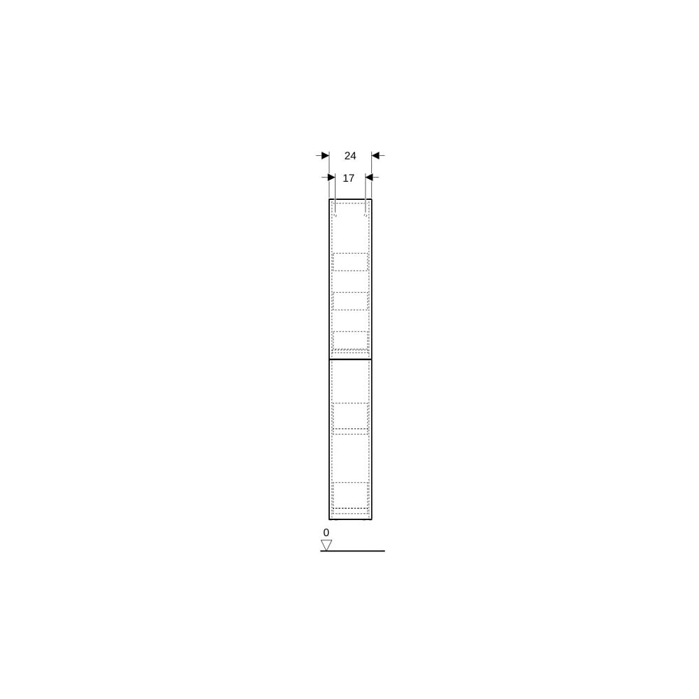 Geberit Hochschrank mit zwei Auszügen 24x180x48cm, Nussbaum... GEBERIT-503011JR1 4025410144539 (Abb. 5)