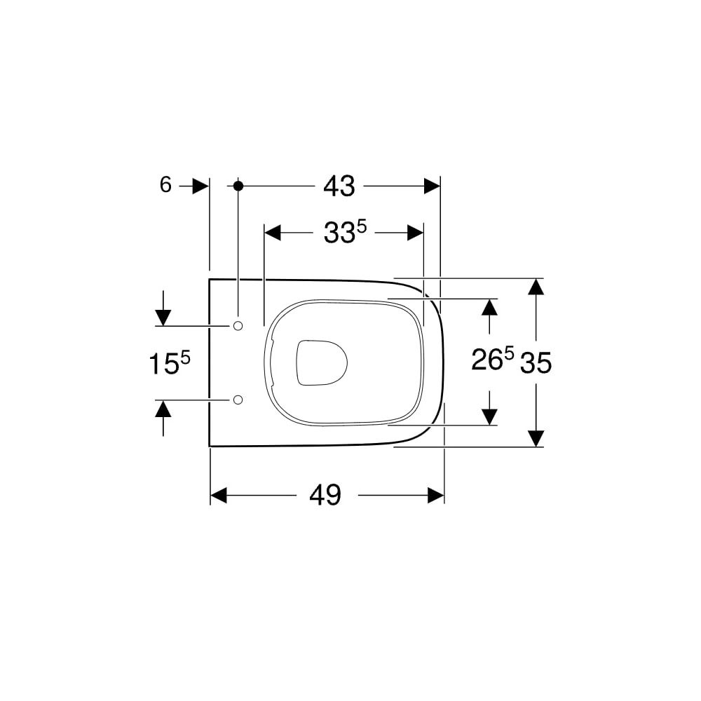 Geberit Smyle Square Wand-WC Tiefspüler Rimfree, Ausladung 49cm, KeraTect, Weiß... GEBERIT-500379018 4025416211884 (Abb. 7)