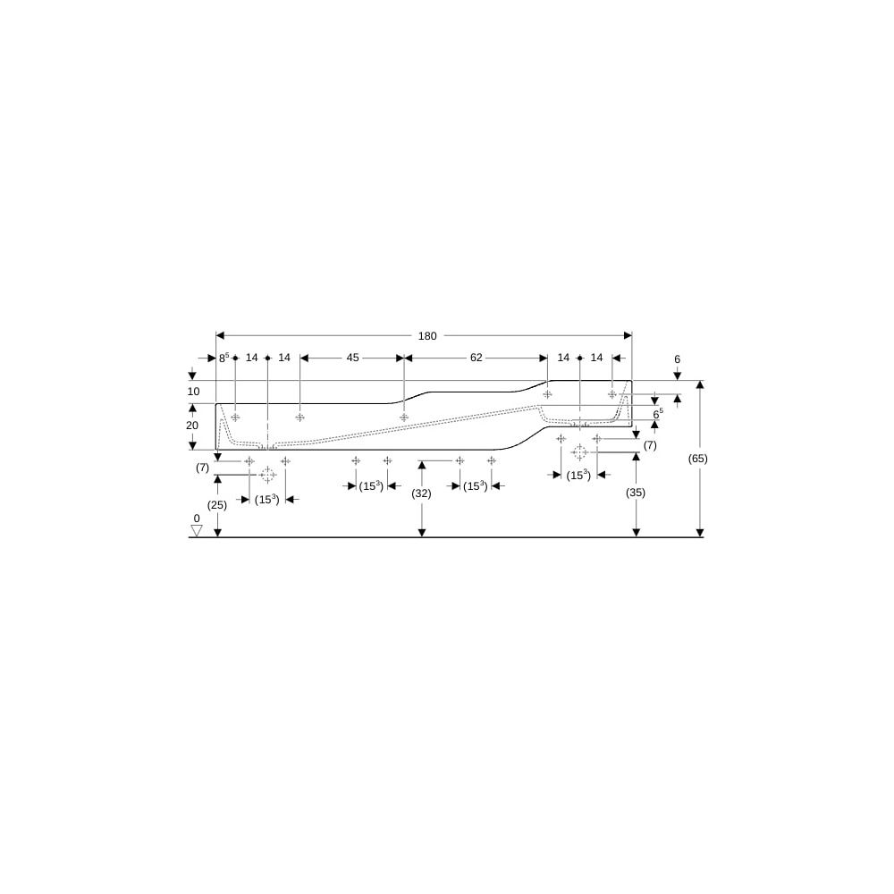 Geberit Bambini Spiel-/Waschlandschaft, 4 Waschplätze, tieferes Becken links B 180cm... GEBERIT-502977FY1 4064746000805 (Abb. 5)