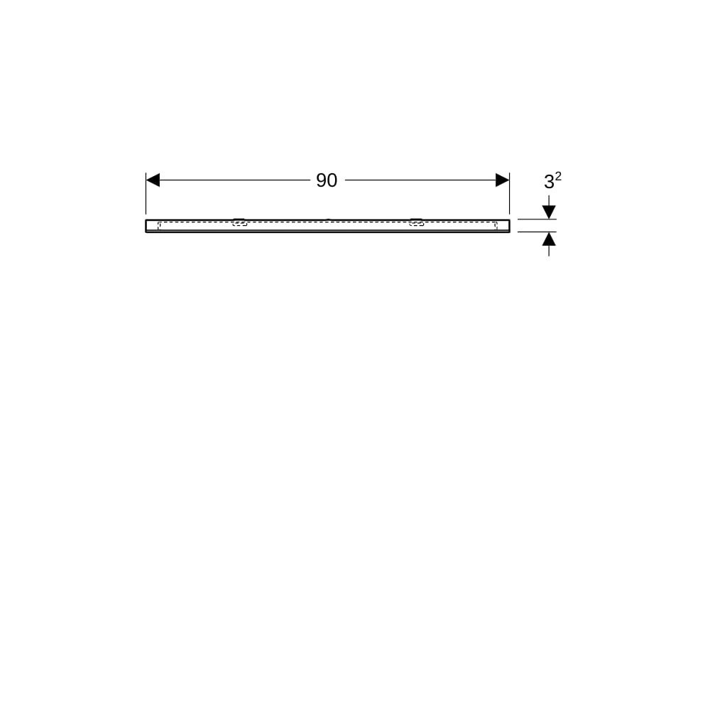 Geberit Option Square Lichtspiegel Beleuchtung oben, Breite 90cm, Höhe 65cm, Alumini... GEBERIT-819200000 4022009327625 (Abb. 8)