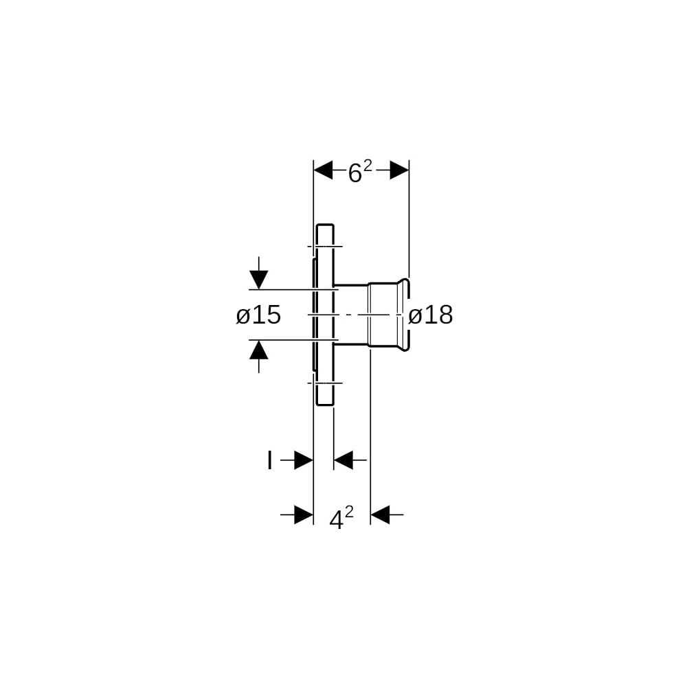 Geberit Mapress Edelstahl Flansch PN 10/16, mit Pressmuffe d 18mm, DN 15... GEBERIT-33733 4024723337331 (Abb. 6)