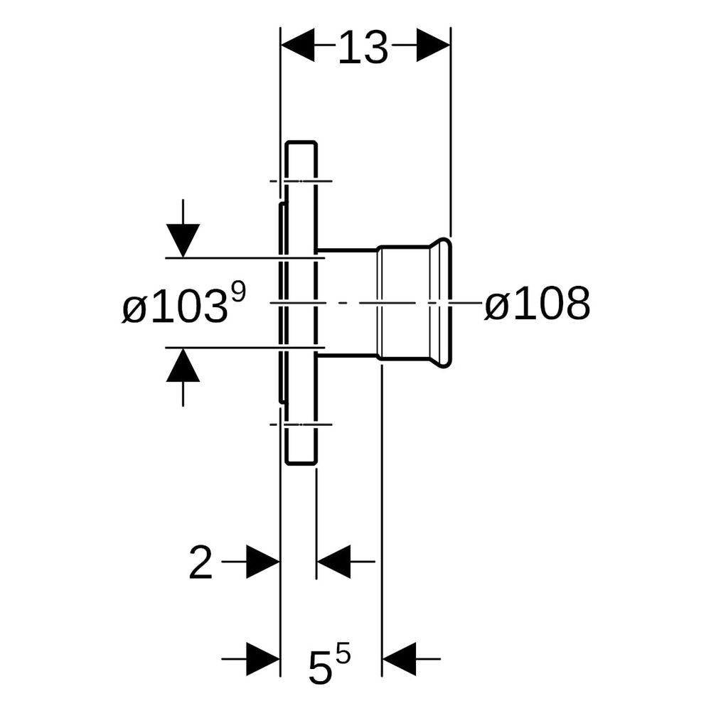 Geberit Mapress Edelstahl Flansch PN 10/16, mit Pressmuffe, Gas, D 108mm, DN 100... GEBERIT-34211 4024723342113 (Abb. 12)