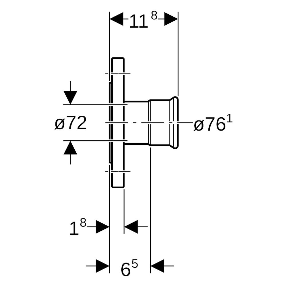 Geberit Mapress C-Stahl Flansch 10/16 bar, mit Pressmuffe Außendurchmesser 76,1mm, DN 6... GEBERIT-23759 4024723237594 (Abb. 10)