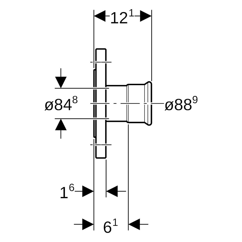 Geberit Flansch Mapress Therm, DN 80, 88,9mm, Edelstahl, 43750... GEBERIT-43750 4064746034091 (Abb. 7)