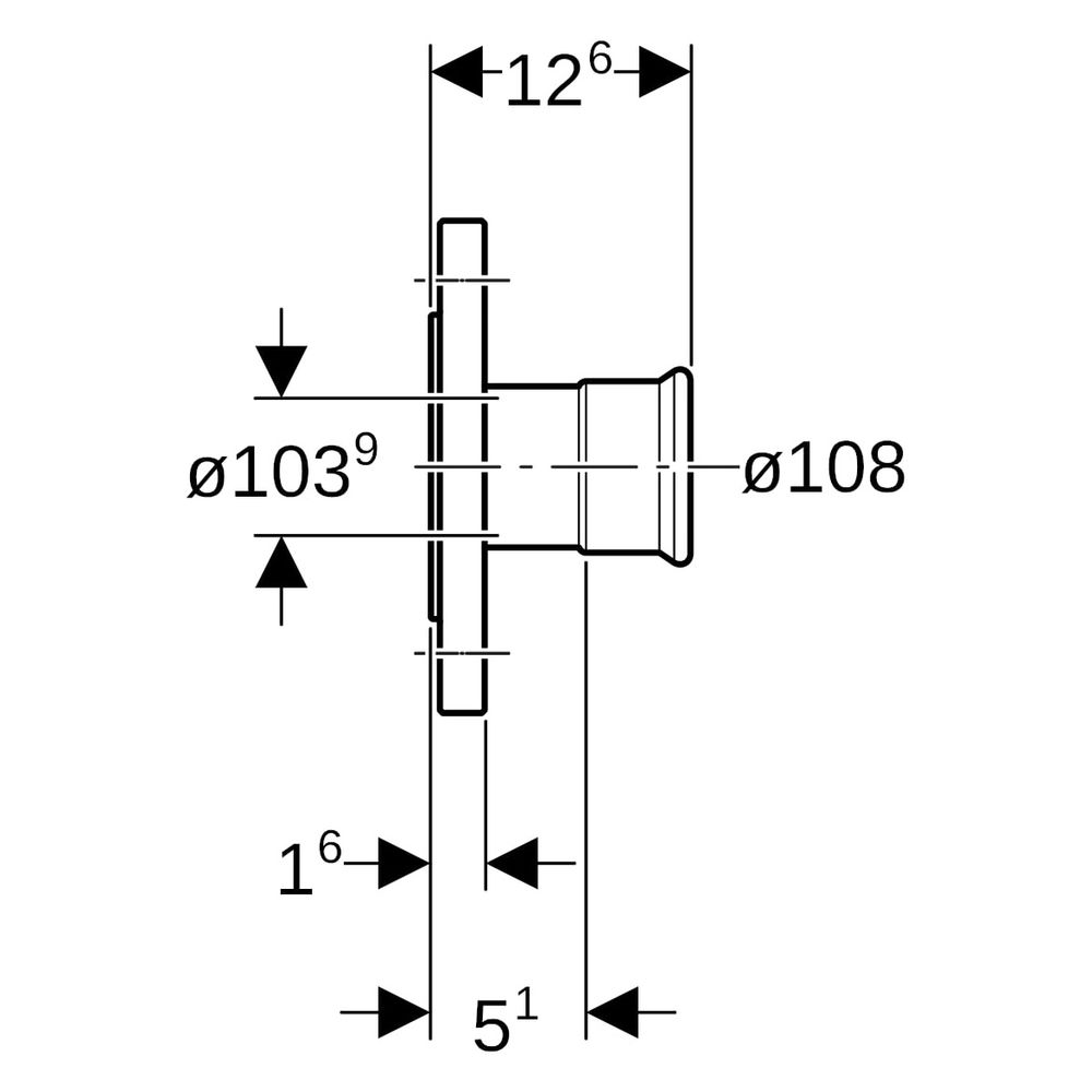 Geberit Mapress Therm Flansch PN 6 mit Pressmuffe, DN 100, 108mm, Edelstahl, 43751... GEBERIT-43751 4064746034107 (Abb. 7)