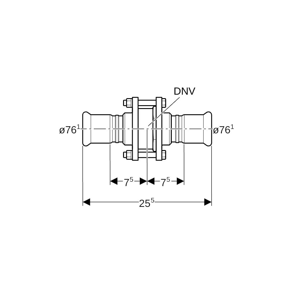Geberit Mapress Edelstahl Rückschlagventil geflanscht Außendurchmesser 76,1mm, 16 bar... GEBERIT-92147 4024723921479 (Abb. 5)