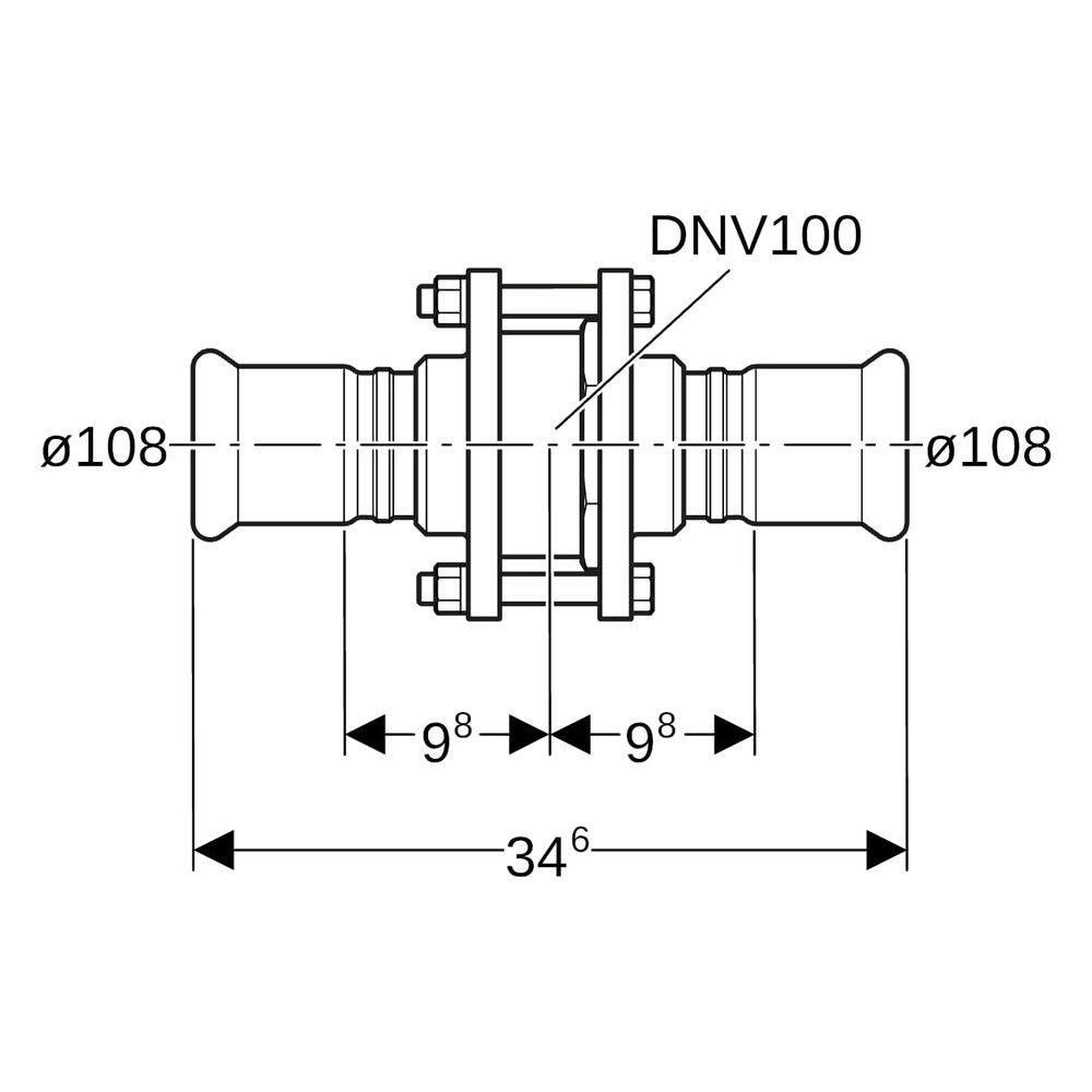 Geberit Mapress Edelstahl Rückschlagventil geflanscht Außendurchmesser 108mm, 16 bar... GEBERIT-92149 4024723921493 (Abb. 6)