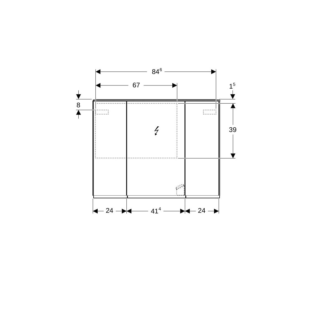 Geberit Option Plus Spiegelschrank, Beleuchtung, 3 Türen, 90x70x17,2cm, CEE 7/4,7/3,... GEBERIT-500594001 4025416534013 (Abb. 8)