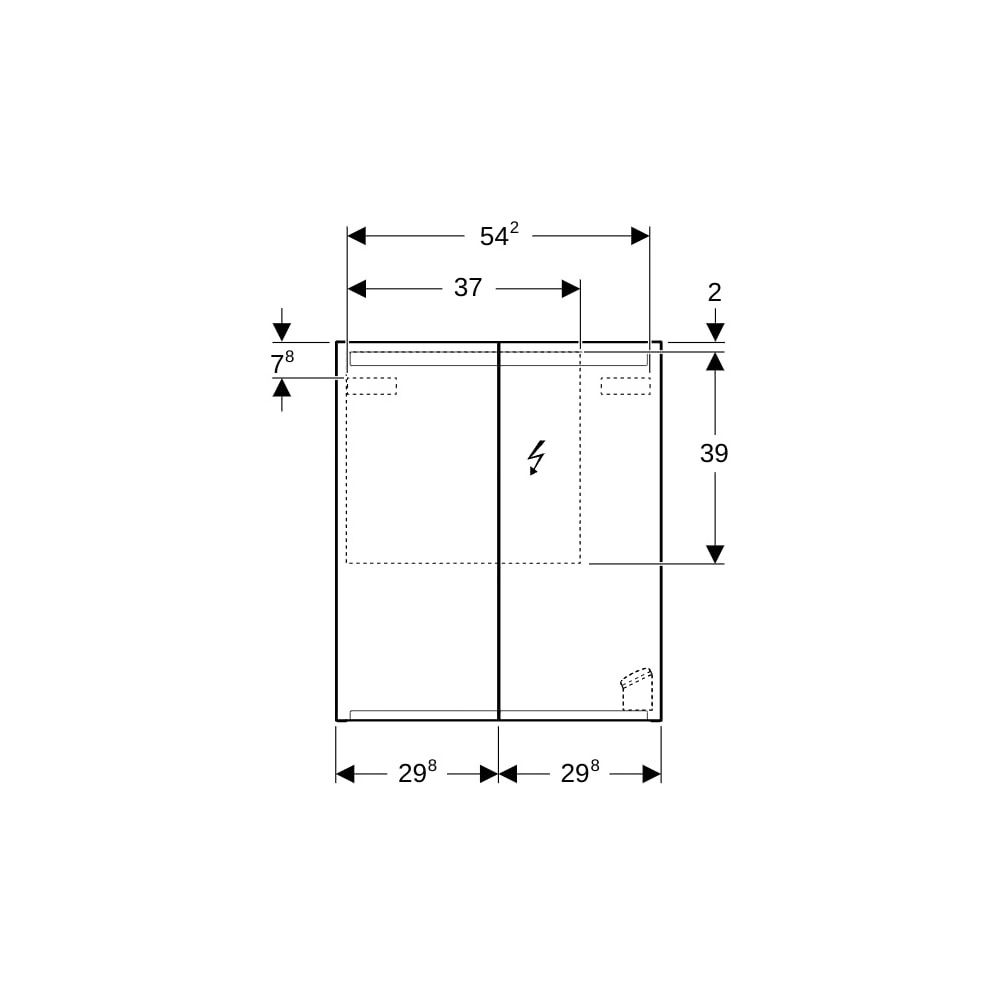 Geberit Option Spiegelschrank, Beleuchtung, 2 Türen, 60x70x15cm, CEE 7/4,7/3, verspi... GEBERIT-500582001 4025416533832 (Abb. 8)