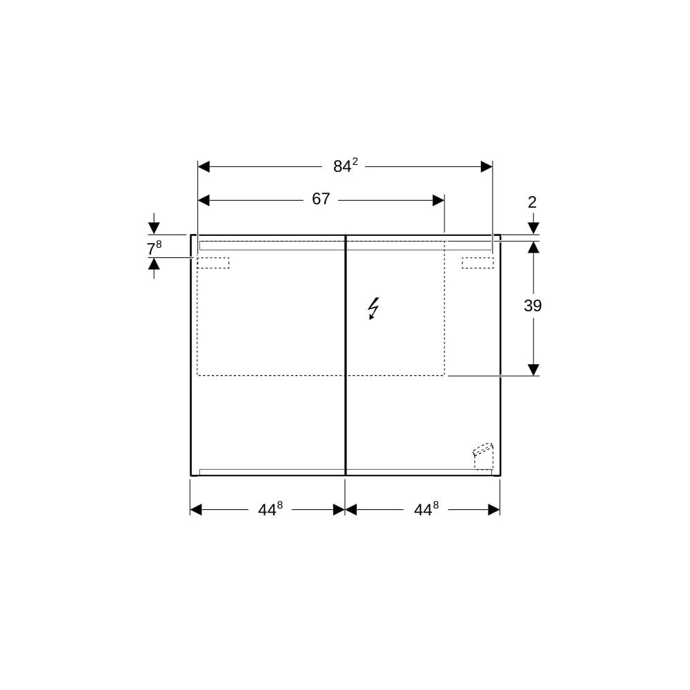 Geberit Option Spiegelschrank, Beleuchtung, 2 Türen, 90x70x15cm, CEE 7/4,7/3, verspi... GEBERIT-500583001 4025416533849 (Abb. 8)