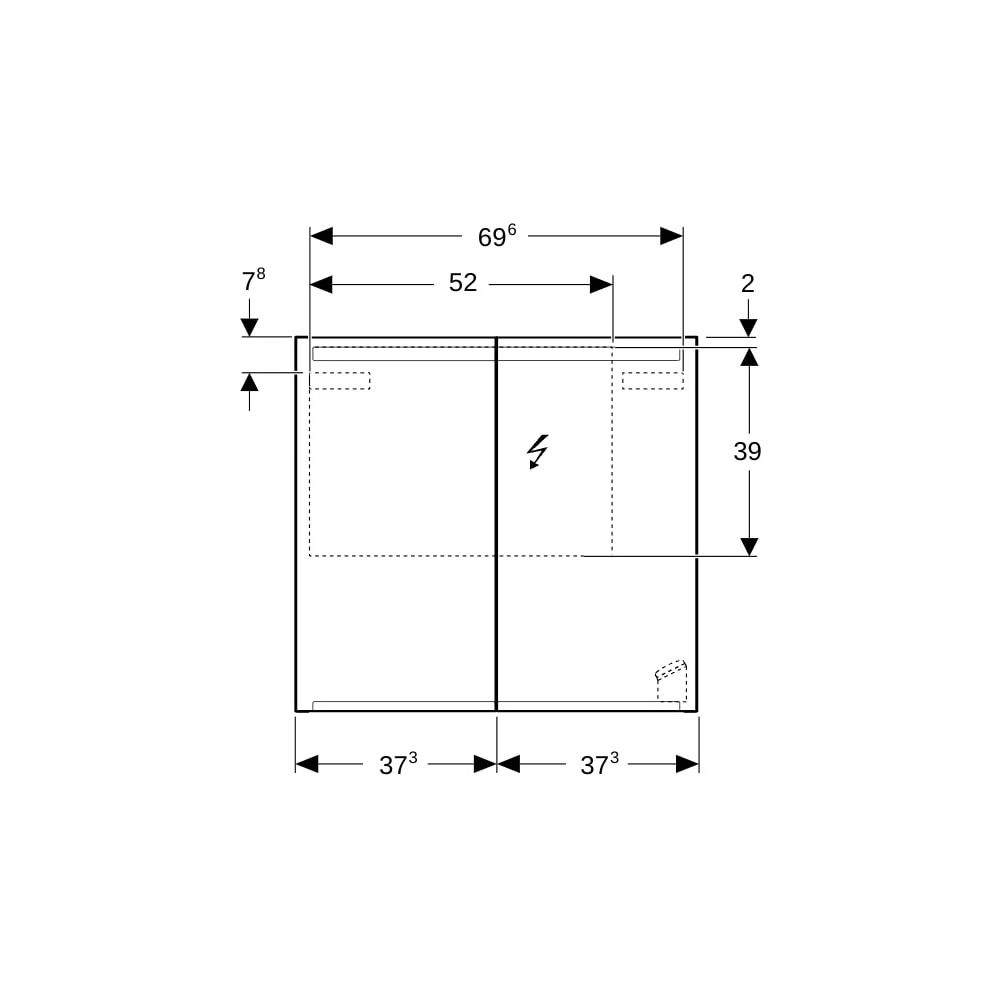 Geberit Option Spiegelschrank mit Beleuchtung, zwei Türen 75x70x15cm Korpus außen ve... GEBERIT-500205001 4025416359777 (Abb. 8)
