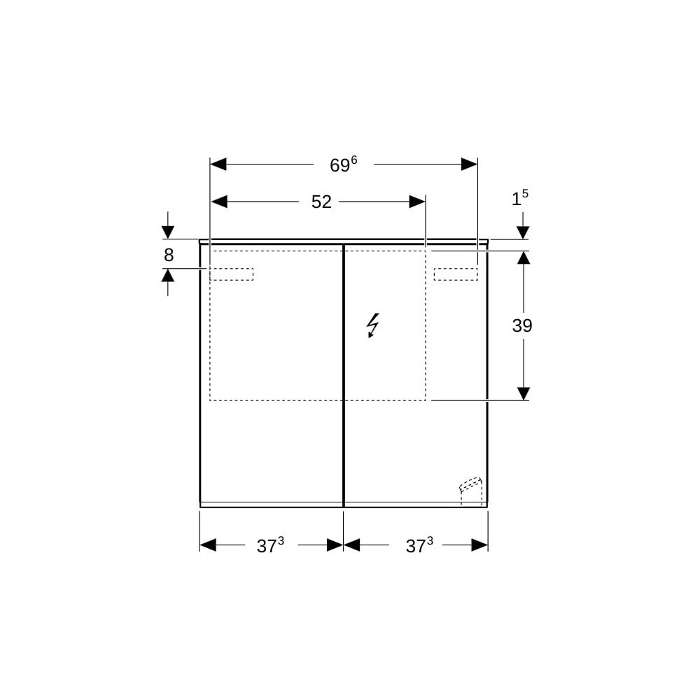 Geberit Option Plus Spiegelschrank mit Beleuchtung zwei Türen 75x70x17,2cm Korpus au... GEBERIT-500206001 4025416356851 (Abb. 8)