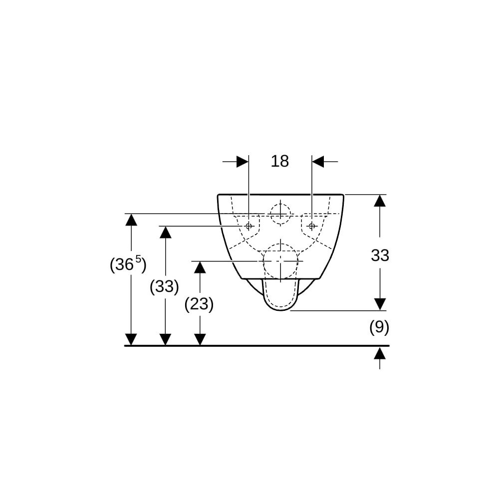 Geberit Renova Wand-WC Tiefspüler, teilgeschlossene Form, Rimfree Tiefe 53cm, Weiß/K... GEBERIT-203070600 4022009348293 (Abb. 8)