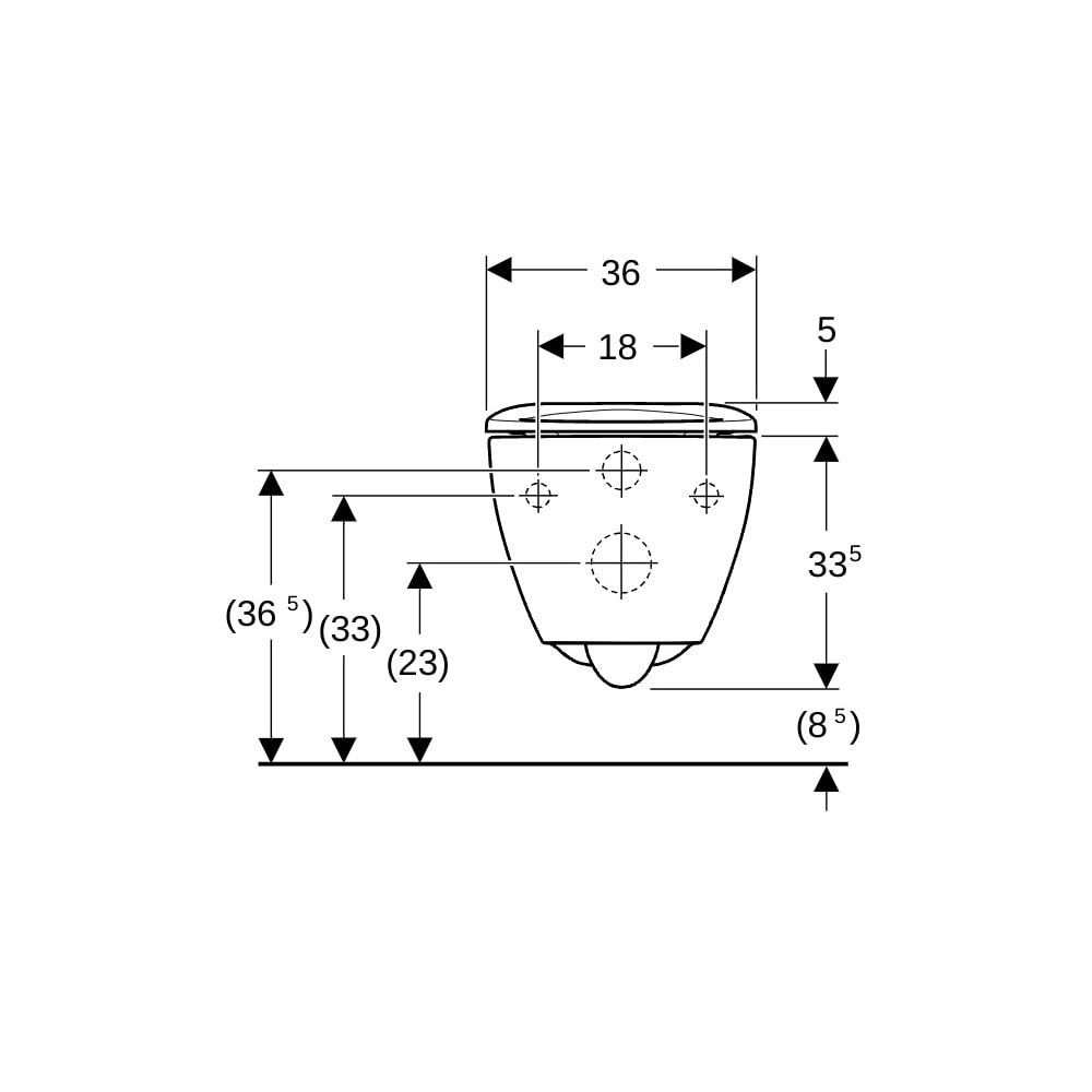 Geberit Acanto Set Wand-WC, mit WC-Sitzring, Tiefspüler TurboFlush, geschlossenes Ke... GEBERIT-502996001 4064746012204 (Abb. 5)
