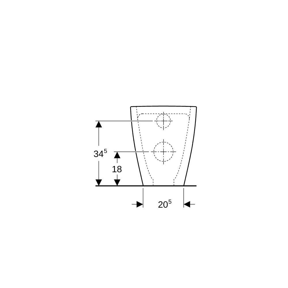 Geberit Acanto Stand-WC Tiefspüler, erhöht, wandbündig, geschlossene Form, Rimfree T... GEBERIT-500602012 4022009353228 (Abb. 8)