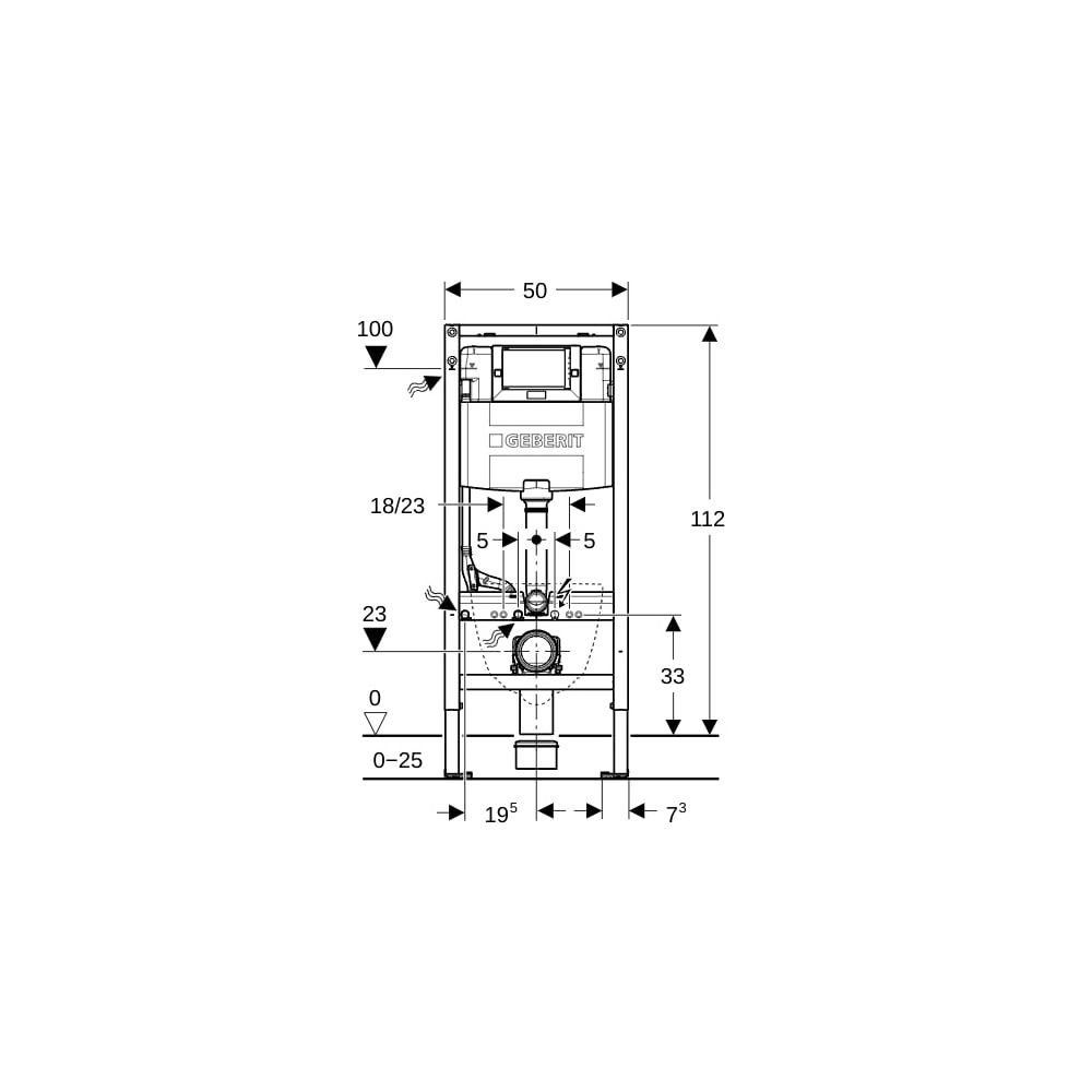 Geberit Duofix Element für Wand-WC 112cm, für Metall-, Holzständerwände, mit Omega U... GEBERIT-111060002 4064746023873 (Abb. 4)