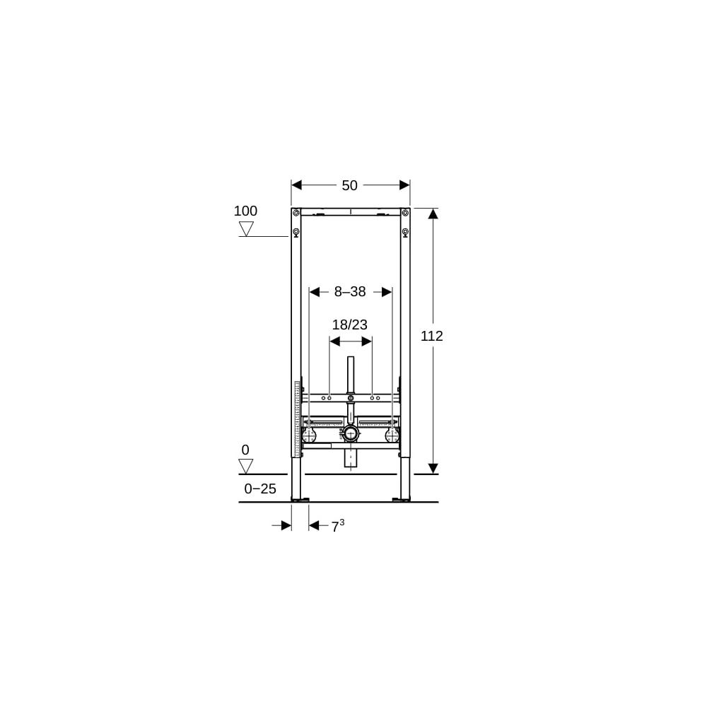 Geberit Duofix Element für Bidet, 112cm, für Metall-, Holzständerwände, universell B... GEBERIT-111510002 4064746030161 (Abb. 4)
