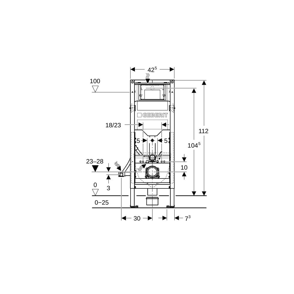 Geberit Duofix Element für Wand-WC 112cm, für Metall-, Holzständerwände, mit Sigma U... GEBERIT-111350006 4064746029691 (Abb. 4)