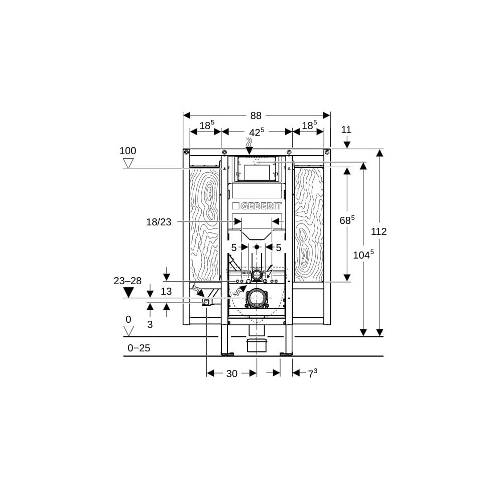 Geberit Duofix Element für Wand-WC, 112cm, mit Sigma UP-Spülkasten 12cm, barrierefre... GEBERIT-111375006 4064746029776 (Abb. 5)