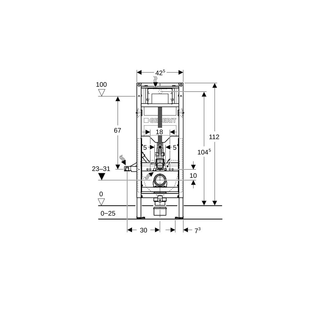 Geberit Duofix Element für Wand-WC, 112cm, mit Sigma UP-Spülkasten 12cm, barrierefre... GEBERIT-111396006 4064746029844 (Abb. 5)