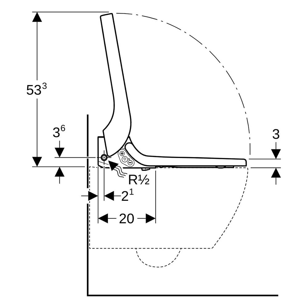 Geberit WC-Aufsatz AquaClean Tuma Comfort, WhirlSpray, Sitzheizung, Föhn, Kunststof... GEBERIT-146270111 4025416844327 (Abb. 14)