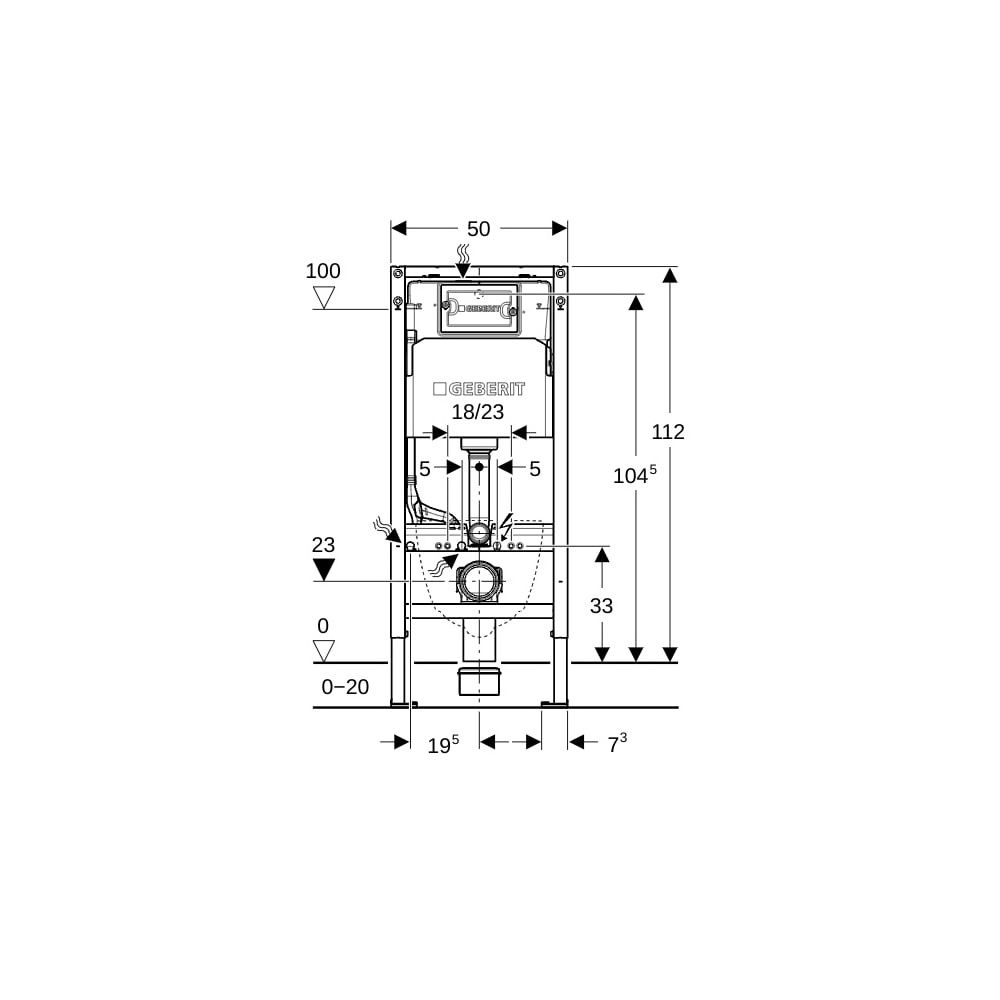 Geberit DuofixBasic Element für Wand-WC 112cm mit Delta Unterputzspülkasten 12cm, fü... GEBERIT-458103002 4064746032363 (Abb. 4)
