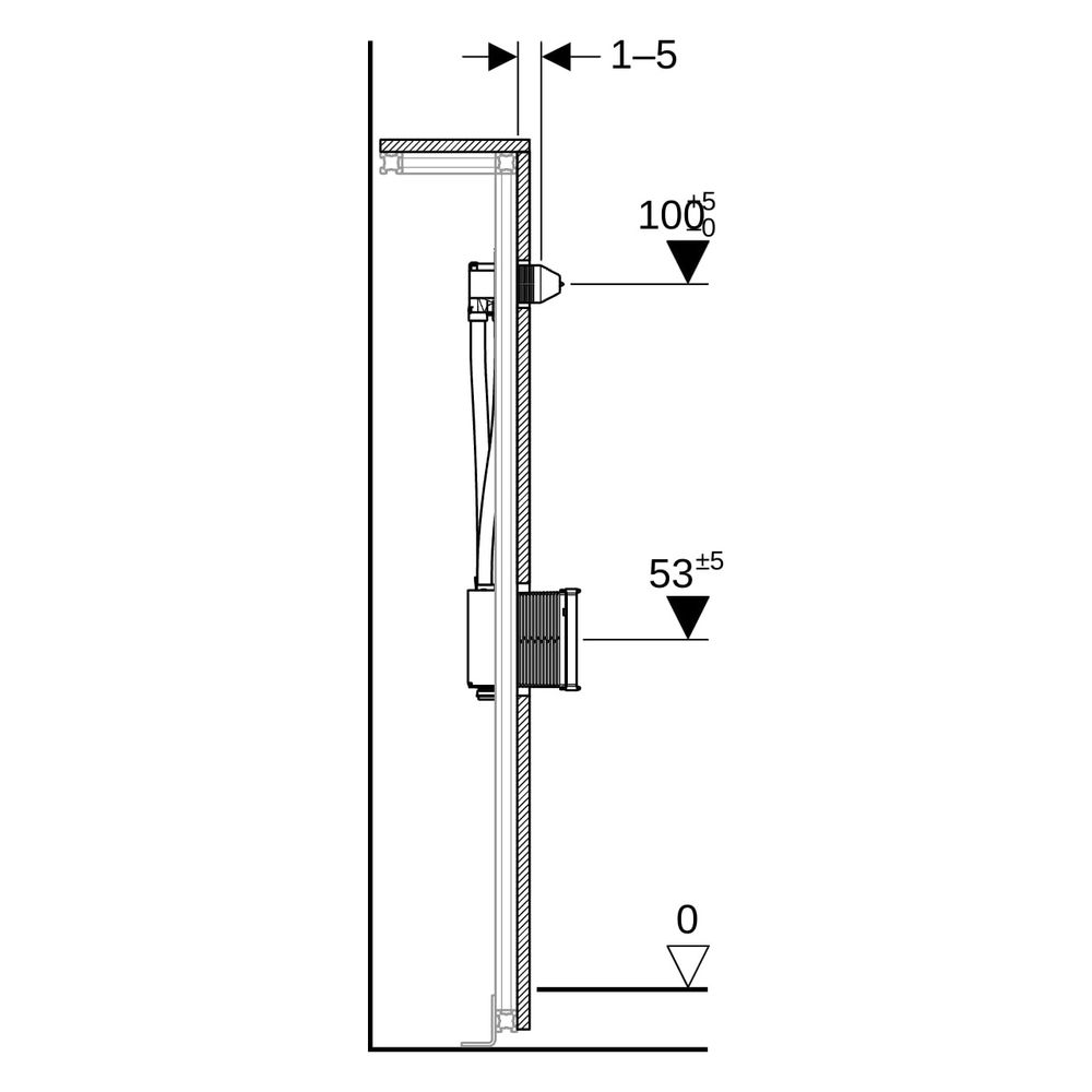 Geberit GIS Traverse für elektronische Wandarmatur mit UP-Funktionsbox... GEBERIT-461146001 4025416837633 (Abb. 10)