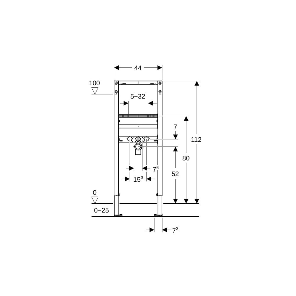 Geberit Duofix Element für Waschtisch, 112cm schmale Ausführung, Standarmatur... GEBERIT-111266002 4064746029349 (Abb. 4)