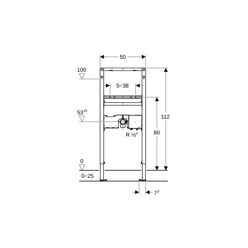Geberit Duofix Element für Waschtisch, 112cm, elektronische Standarmatur mit UP-Funk... GEBERIT-111551002 4064746030383 (Abb. 4)