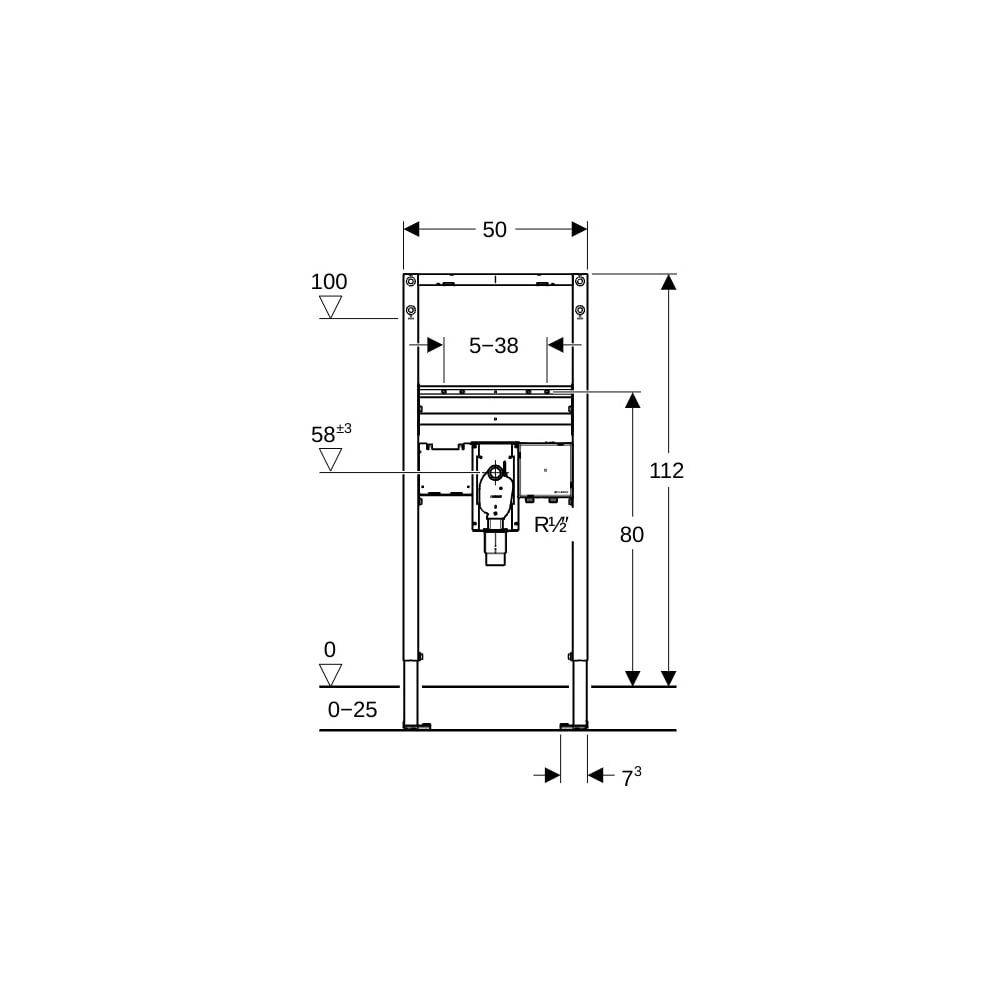 Geberit Duofix Element für Waschtisch, 112cm, elektronische Standarmatur mit UP-Funk... GEBERIT-111556002 4064746030420 (Abb. 4)