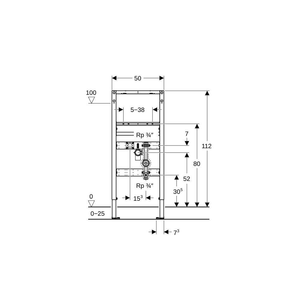 Geberit Duofix Element für Waschtisch, 112cm, Standarmatur mit Wasserzählerstrecke, ... GEBERIT-111077002 4064746029158 (Abb. 4)