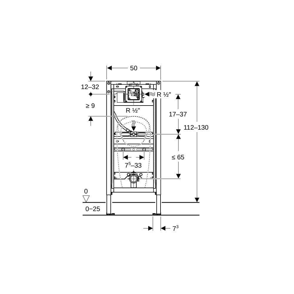 Geberit Duofix Element für Urinal, 112-130cm universell, für Sprühkopf, für Metall-,... GEBERIT-111676002 4064746030963 (Abb. 4)