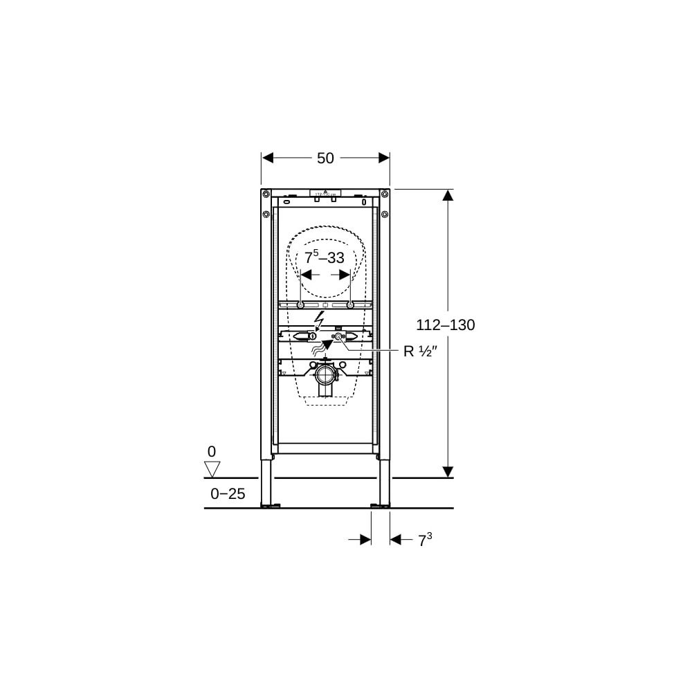 Geberit Duofix Element für Urinal, 112-130cm universell, für AD-Druckspüler, für Met... GEBERIT-111686002 4064746030994 (Abb. 4)